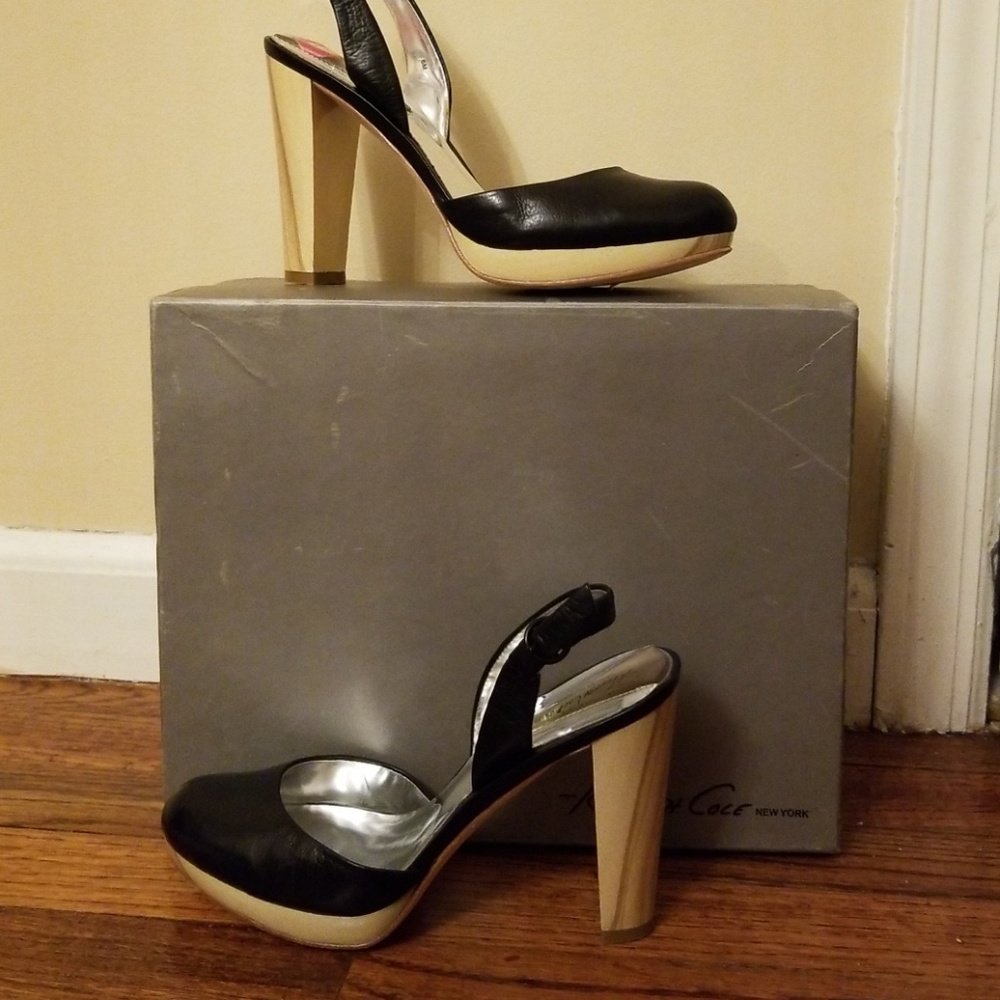 Kenneth cole leather slingback heels